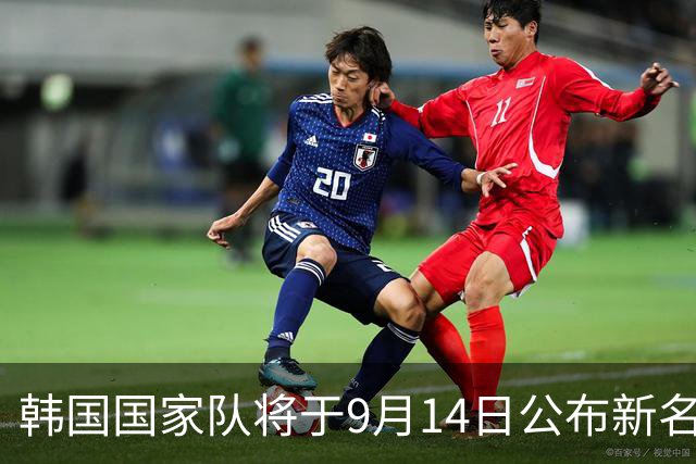 韩国国家队将于9月14日公布新名单